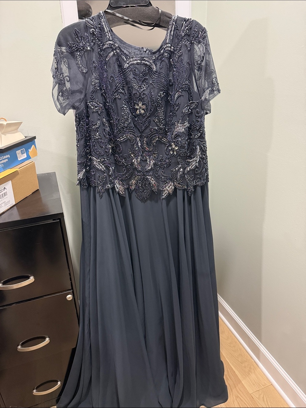 Womenโs Navy Blue Beaded Occasion Dress